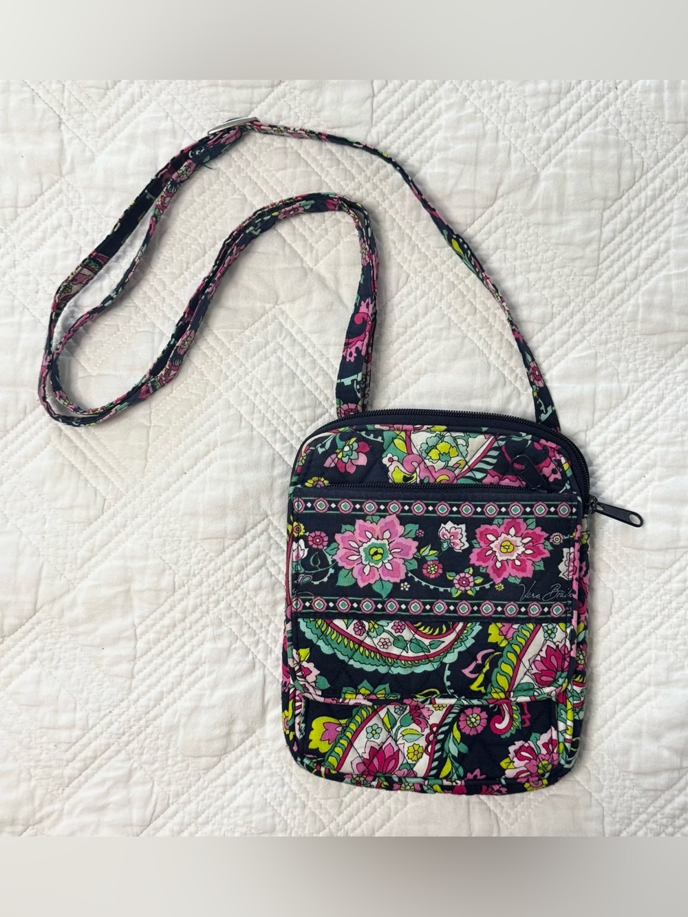 Vera Bradley Petal Paisley Hipster Crossbody Bag 2014 Retired Pattern EUC